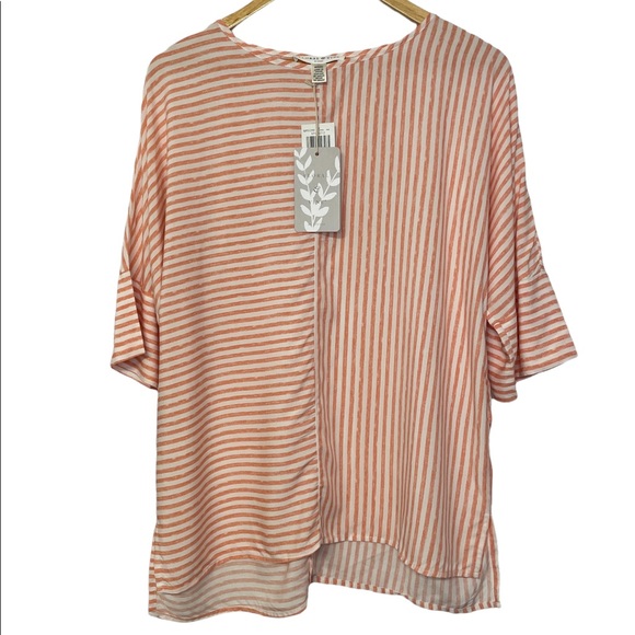 Floral & Vine by Spense Oversized Striped Blouse - Picture 1 of 6